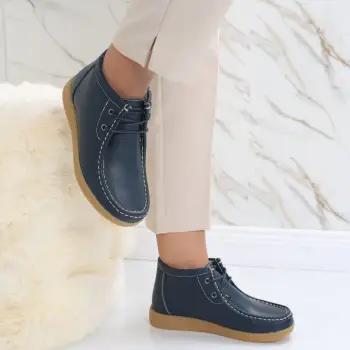 Ghete dama Imblanite Bluemarin din Piele Naturala Musina imagine