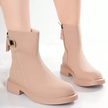 Ghete Dama Imblanite Kaki din Piele Ecologica Malina imagine