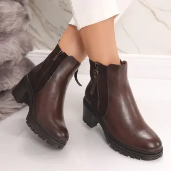 Ghete Dama Imblanite Maro din Piele Ecologica Asona imagine