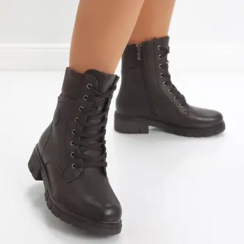 Ghete Dama Imblanite Maro din Piele Ecologica Juna imagine