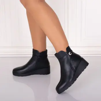 Ghete Dama Imblanite Negre din Piele Ecologica Aimana imagine