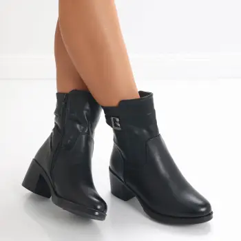 Ghete Dama Imblanite Negre din Piele Ecologica jasina imagine