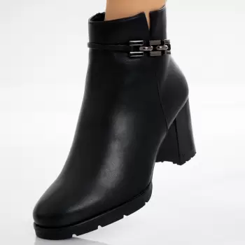 Ghete Dama Imblanite Negre din Piele Ecologica Maivela imagine