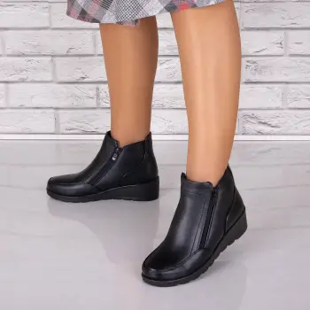 Ghete Dama Imblanite Negre din Piele Ecologica Marilia imagine