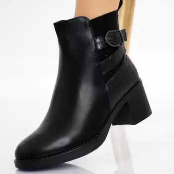 Ghete Dama Imblanite Negre din Piele Ecologica Raca imagine