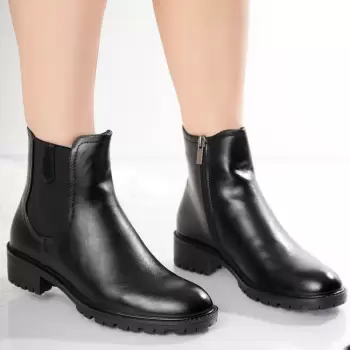 Ghete Dama Imblanite Negre din Piele Ecologica Velvet imagine