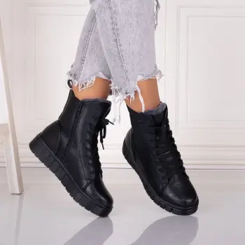 Ghete Dama Imblanite Negrel din Piele Ecologica Jameria imagine