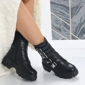 Ghete Dama Imblanite Nrgre din Piele Ecologica Paselo imagine