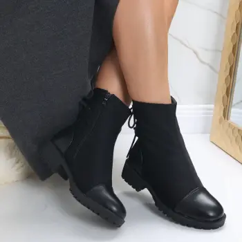 Ghete dama Imblaniti Negri din Textil-Piele Ecologica Fadoli imagine