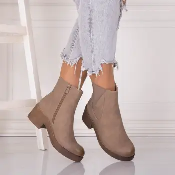 Ghete Dama Kaki din Piele Ecologica Locars imagine