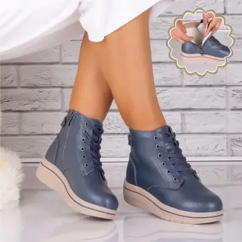 Ghete dama mblanite Gri din Piele Naturala Aintzane imagine