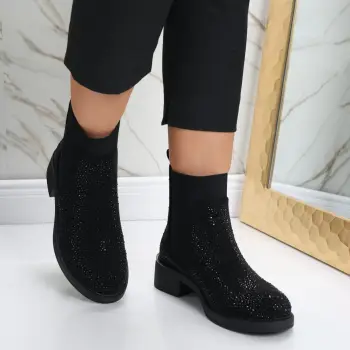 Ghete Dama Negre din Piele Ecologica Intoarsa Denisa imagine