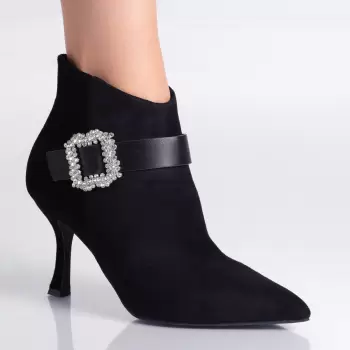 Ghete dama Negre din Piele Ecologica intoarsa Jumana imagine