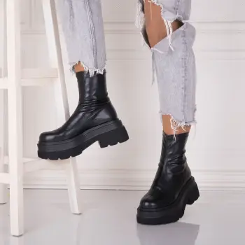 Ghete Dama Negre din Piele Ecologica Sarloi imagine