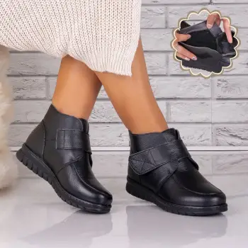 Ghete dama Negre din Piele Naturala Beires imagine