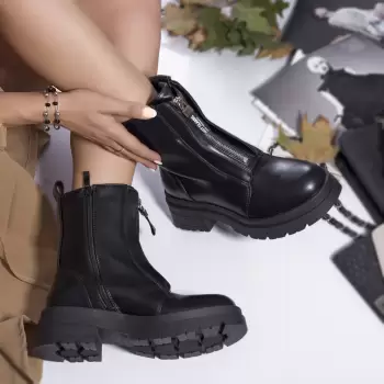 Ghete dama piele ecologica captusit katie negru imagine