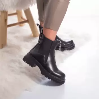 Ghete dama piele ecologica captusita aryanna negru imagine