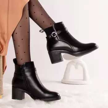 Ghete dama piele ecologica captusite sina negre imagine