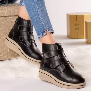 Ghete dama piele naturala aida imblanita negre imagine