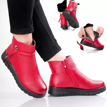 Ghete Dama Rosii Negre din Piele Ecologica Ludai imagine