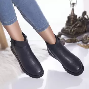 Ghete fara toc gennady piele ecologica imblanita albastru imagine