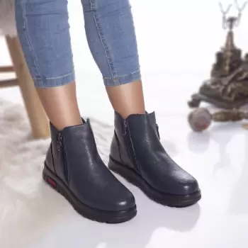 Ghete fara toc shura piele ecologica imblanita albastru imagine