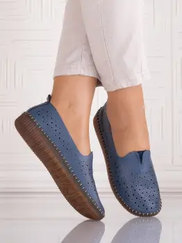 Pantofi casual Albastrii dama din Piele Ecologica Belvina imagine