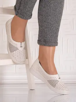 Pantofi casual Bej dama din Piele Ecologica Amosa imagine