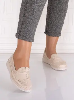 Pantofi casual Bej dama din Piele Ecologica Arsene imagine