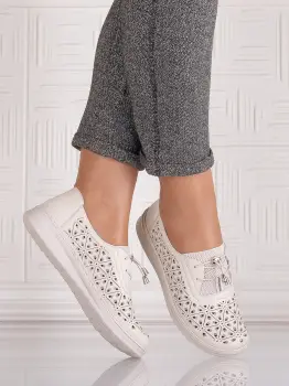 Pantofi casual Bej dama din Piele Ecologica Aurasta imagine