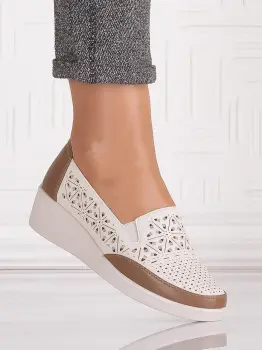 Pantofi casual Bej dama din Piele Ecologica Aveline imagine