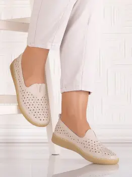 Pantofi casual Bej dama din Piele Ecologica Belvina imagine