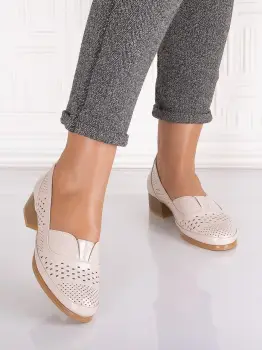 Pantofi casual Bej dama din Piele Ecologica Cosica imagine