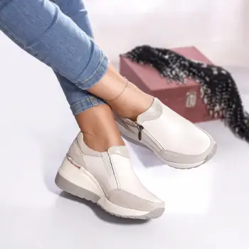 Pantofi casual brook piele naturala alb imagine