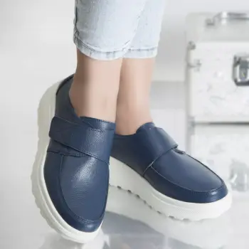 Pantofi casual demi navy piele naturala imagine