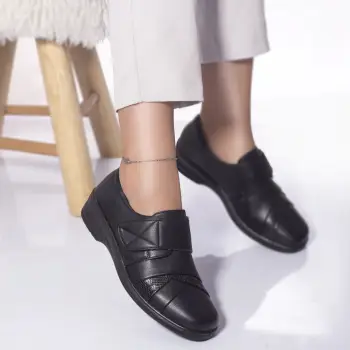 Pantofi casual elleo piele ecologica negru imagine
