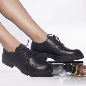 Pantofi casual genoveva piele ecologica negru imagine