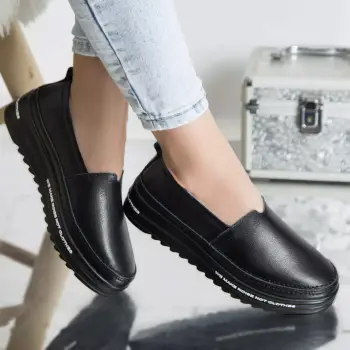 Pantofi casual ilda negru piele naturala imagine