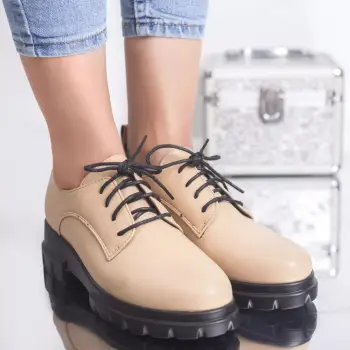Pantofi casual katy apricot piele ecologica imagine