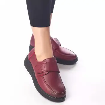 Pantofi casual kayla rosu piele ecologica imagine