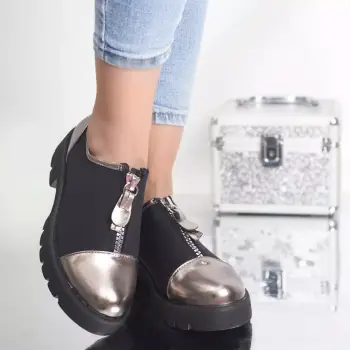 Pantofi casual lori sampanie textil imagine