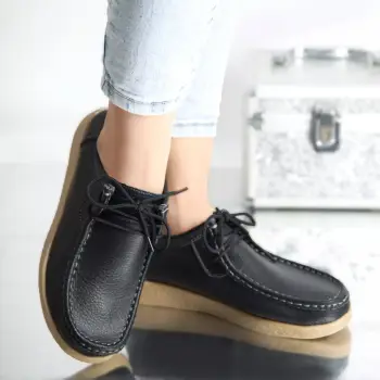 Pantofi casual lucy negru piele naturala imagine