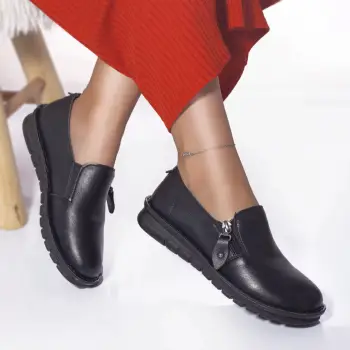 Pantofi casual mocasini anke piele ecologica negru imagine