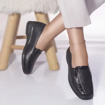 Pantofi casual mocasini dada piele ecologica negru imagine
