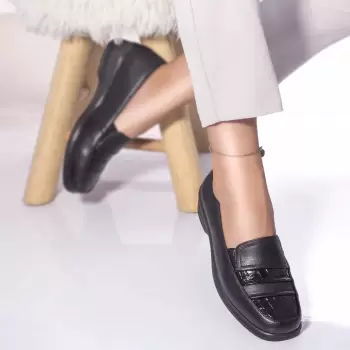Pantofi casual mocasini eiko piele ecologica negru imagine