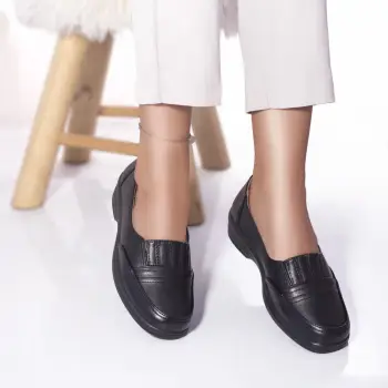 Pantofi casual mocasini estela piele ecologica negru imagine