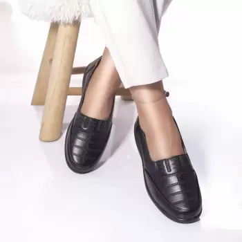 Pantofi casual mocasini shamara piele ecologica negru imagine