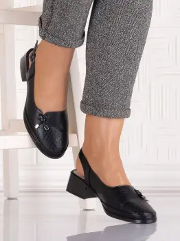 Pantofi casual Negri dama din Piele Ecologica Irinelea imagine