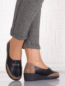 Pantofi casual Negrii dama din Piele Ecologica Irsaia imagine