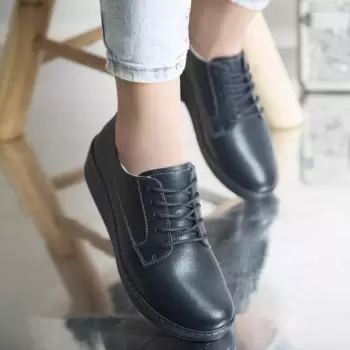 Pantofi casual tery navy piele naturala imagine